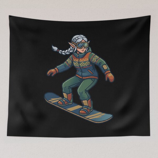 Item preview, Cool elf on a snowboard designed and sold by ReneMM.