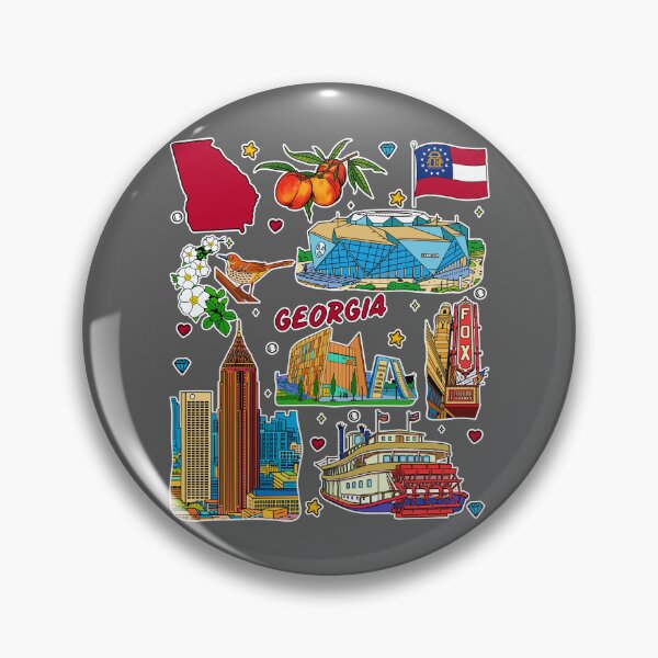 Item preview, Georgia State Pride Sticker Pack, Atlanta Icons, Peaches, and Southern Charm designed and sold by mashmosh.