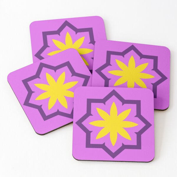 Item preview, Cute Star Stylish Art- Fabric Abstract Geometric Pattern - Yellow Purple designed and sold by RoyalStarsPatts.