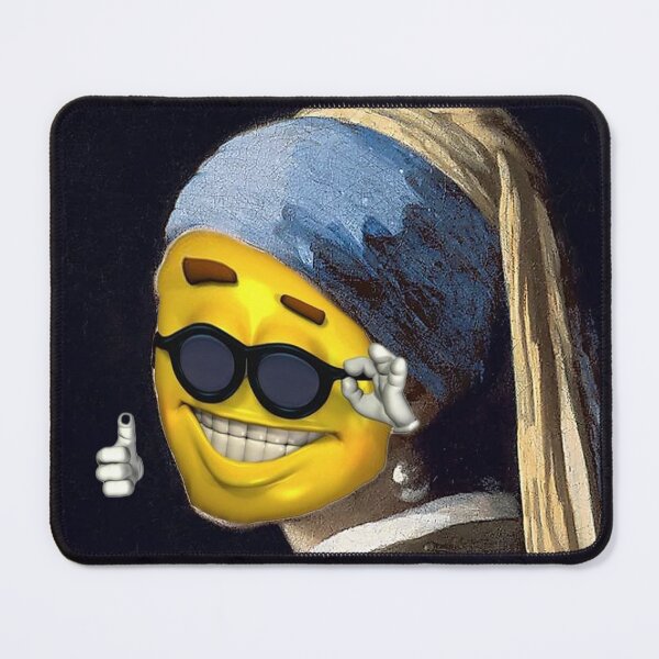 Item preview, Vermeer's "Girl with a Pearl Earring" but make it Cool Guy Emoji designed and sold by Ledar48.