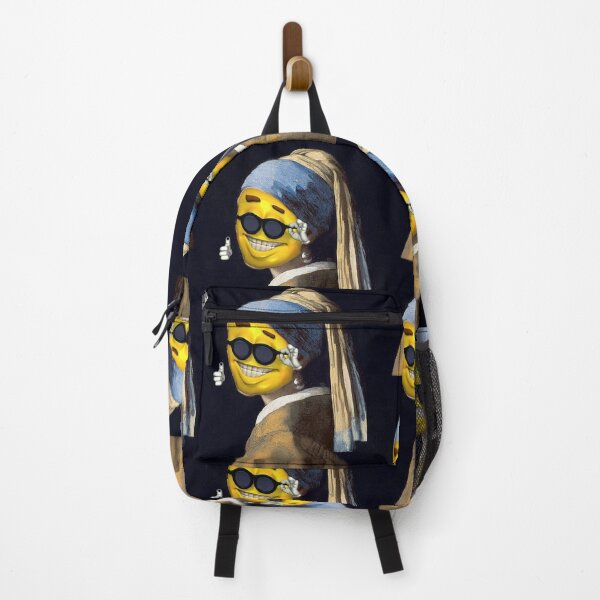Item preview, Vermeer's "Girl with a Pearl Earring" but make it Cool Guy Emoji designed and sold by Ledar48.
