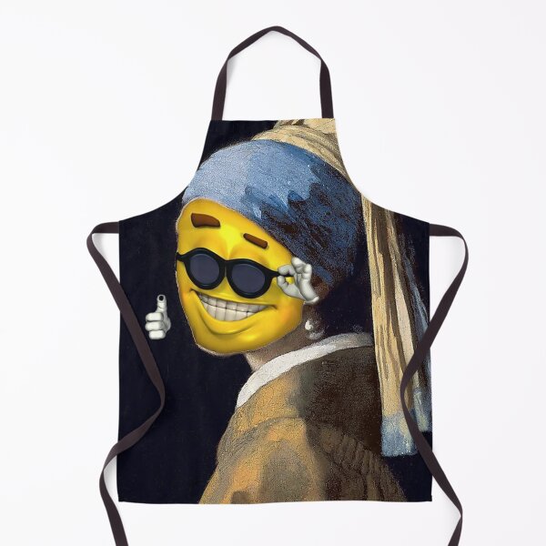 Item preview, Vermeer's "Girl with a Pearl Earring" but make it Cool Guy Emoji designed and sold by Ledar48.