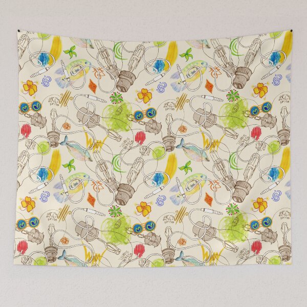 Item preview, Retro lightbulb motif, drawing, illustration designed and sold by Beltrida.