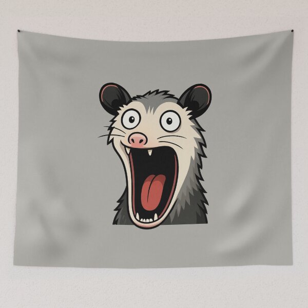 Item preview, Funny Big Mouth Possum – Screaming Animal Madness Illustration designed and sold by Ivy-Triggs.