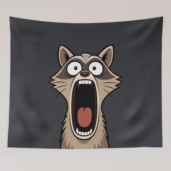 Item preview, Shocked Raccoon Cartoon – Funny Screaming Raccoon Art designed and sold by Ivy-Triggs.