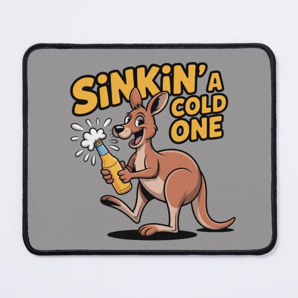 Item preview, Sinkin’ a Cold One: Funny Kangaroo Animal Drinking T-Shirt designed and sold by Grang Art Artistic Designs.