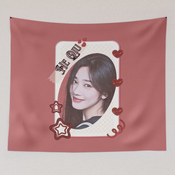 Item preview, He Qiu (何秋) Portrait Chinese Actress Art Chinese Celebrity Illustration portrait illustration Red Aesthetic Collage Design designed and sold by AJUNICE STUDIO.