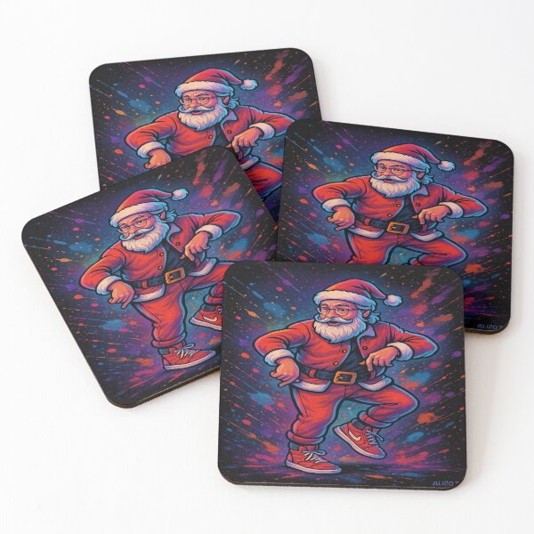 Item preview, Neon Funky Santa – Colorful Christmas Dance Art designed and sold by alizo74.
