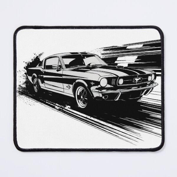 Item preview, FORD MUSTANG Classic Muscle Car in Black & White designed and sold by ClassicMotion.