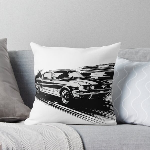 Item preview, FORD MUSTANG Classic Muscle Car in Black & White designed and sold by ClassicMotion.