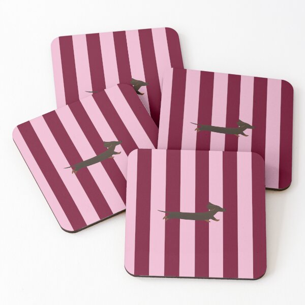 Item preview, Dachshund Pink & Burgundy Striped Phone Case – Cute Sausage Dog Aesthetic designed and sold by FilipaAndrez.