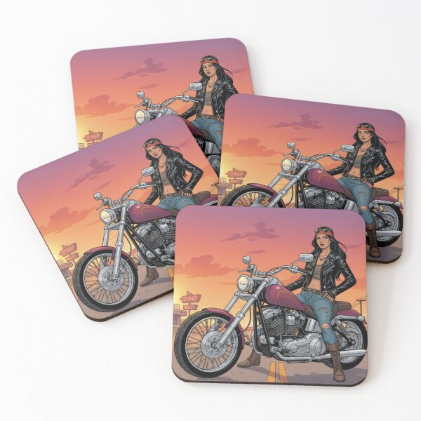 Item preview, Badass Biker Girl: Classic Chopper Style & Rock'n'Roll Vibe designed and sold by JanRizz.