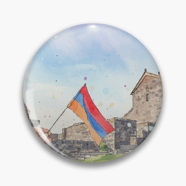 Item preview, Sevanavank Monastery With Armenian Flag | Lake Sevan Armenia Heritage Art designed and sold by NareArt.