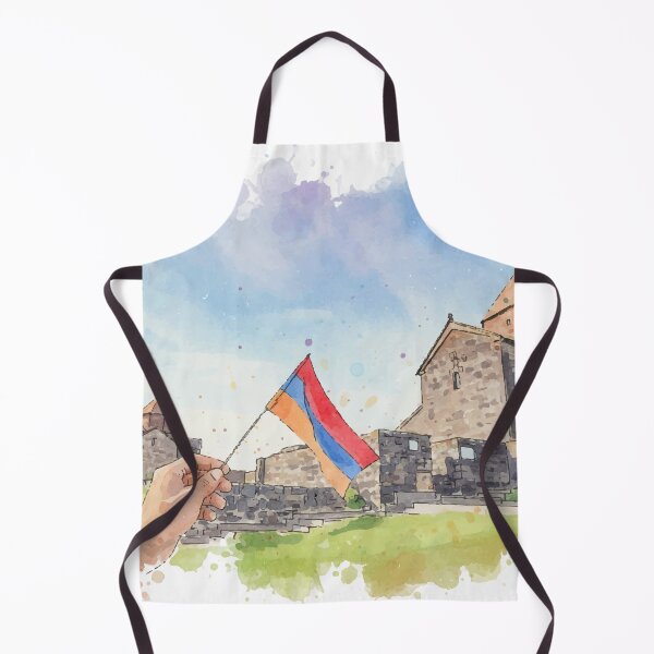 Item preview, Sevanavank Monastery With Armenian Flag | Lake Sevan Armenia Heritage Art designed and sold by NareArt.