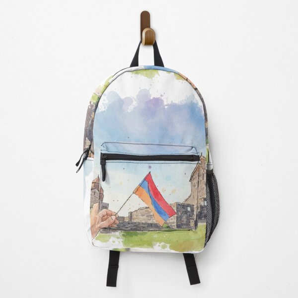 Item preview, Sevanavank Monastery With Armenian Flag | Lake Sevan Armenia Heritage Art designed and sold by NareArt.