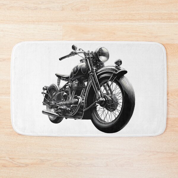 Item preview, Vintage Classic Motorcycle Black White Illustration designed and sold by DrawDrip.