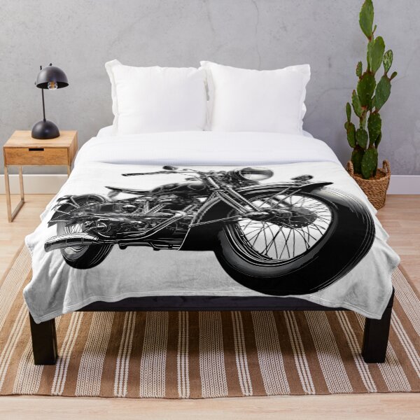 Item preview, Vintage Classic Motorcycle Black White Illustration designed and sold by DrawDrip.