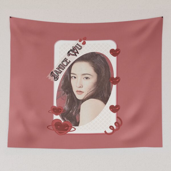 Item preview, Janice Wu – Wu Qian (吴倩) Portrait Chinese Actress Art Chinese Celebrity Illustration portrait illustration Red Aesthetic Collage Design designed and sold by AJUNICE STUDIO.