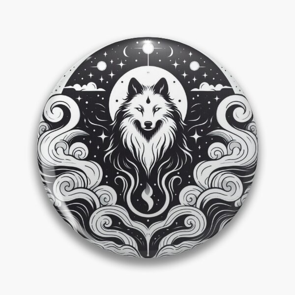 Item preview, Celestial Spirit Wolf Mystic Moon Art designed and sold by BigBlueArt.