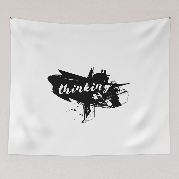 Item preview, Thinking – Abstract Ink Splash Typography | by PlayWork designed and sold by PlayWork.