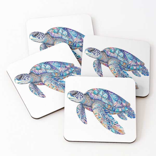 Item preview, Colorful Decorative Sea Turtle Art designed and sold by Rutvain.