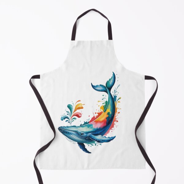 Item preview, Rainbow whale in explosion of color – vibrant marine art designed and sold by FusiTink.