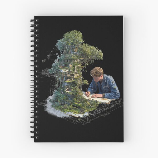 Item preview, Architect of the Living Tower - Eco Fantasy Sketch Design designed and sold by BeeFreeStudio.