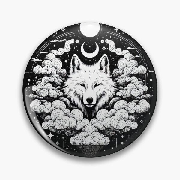 Item preview, Lunar Wolf Moon Phases Celestial Art designed and sold by BigBlueArt.
