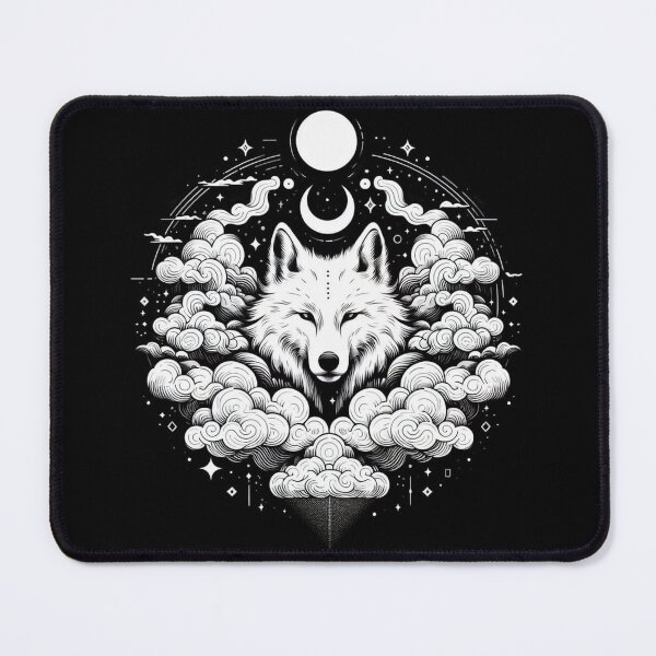 Item preview, Lunar Wolf Moon Phases Celestial Art designed and sold by BigBlueArt.