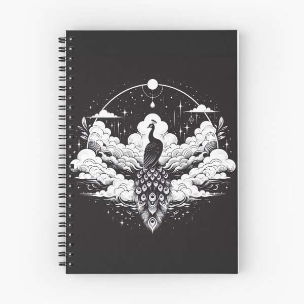 Item preview, Celestial Mystic Peacock Moon Clouds Art designed and sold by BigBlueArt.