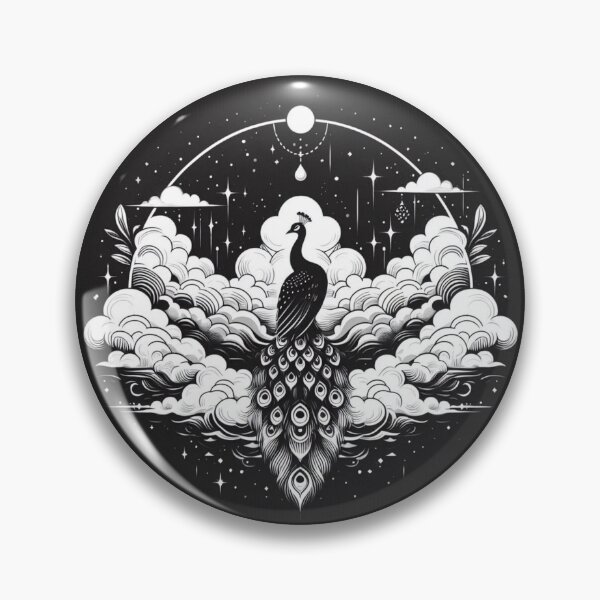 Item preview, Celestial Mystic Peacock Moon Clouds Art designed and sold by BigBlueArt.