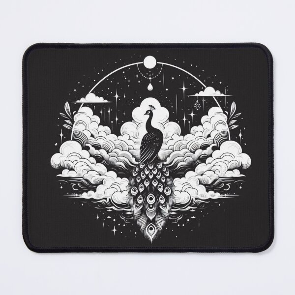 Item preview, Celestial Mystic Peacock Moon Clouds Art designed and sold by BigBlueArt.