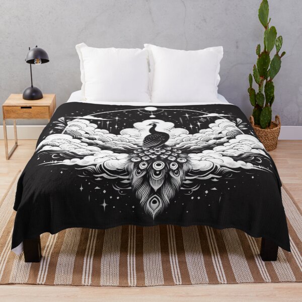 Item preview, Celestial Mystic Peacock Moon Clouds Art designed and sold by BigBlueArt.
