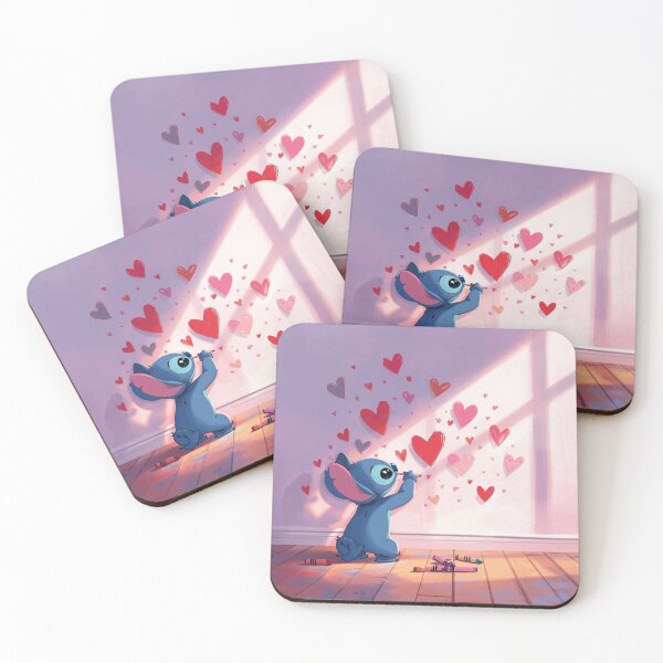 Item preview, Stitch Dibujando Corazones – Ilustración Cute designed and sold by Dream Magic Co.