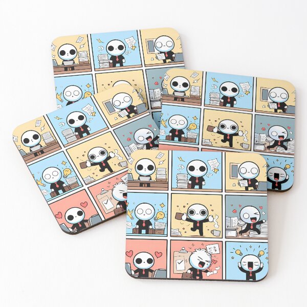Item preview, Office Worker Emotions Cute Sticker Collection Set designed and sold by DrawDrip.