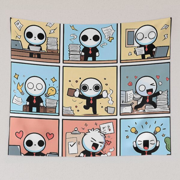 Item preview, Office Worker Emotions Cute Sticker Collection Set designed and sold by DrawDrip.