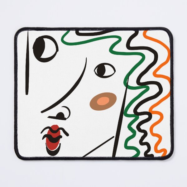 Item preview, Picasso Inspired Line Art Woman’s face with curly hair |  Abstract Bold Colors  designed and sold by Artonmytee.