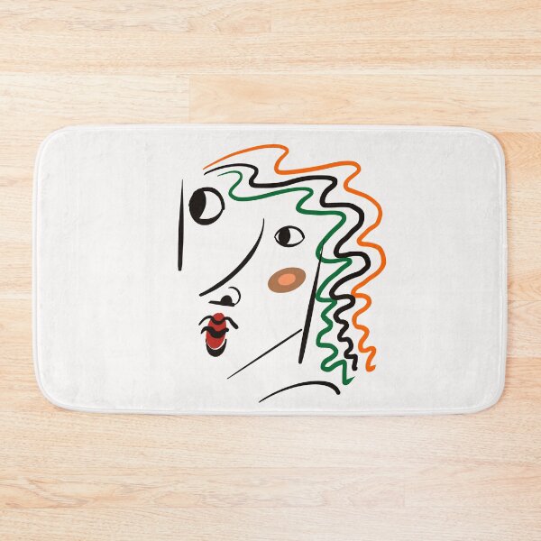 Item preview, Picasso Inspired Line Art Woman’s face with curly hair |  Abstract Bold Colors  designed and sold by Artonmytee.