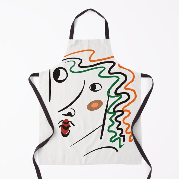 Item preview, Picasso Inspired Line Art Woman’s face with curly hair | Abstract Bold Colors designed and sold by Artonmytee.