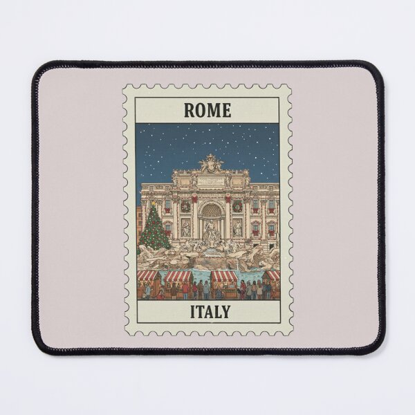 Item preview, Vintage rome italy trevi fountain christmas stamp designed and sold by allaboutstamps.