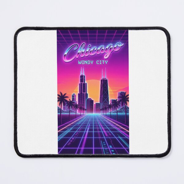 Item preview, Chicago Skyline Retrowave - 80s Neon Synthwave Aesthetic designed and sold by Digital Dreams Arts.