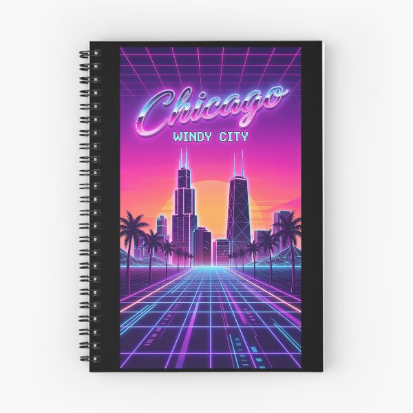 Item preview, Chicago Skyline Retrowave - 80s Neon Synthwave Aesthetic designed and sold by Digital Dreams Arts.