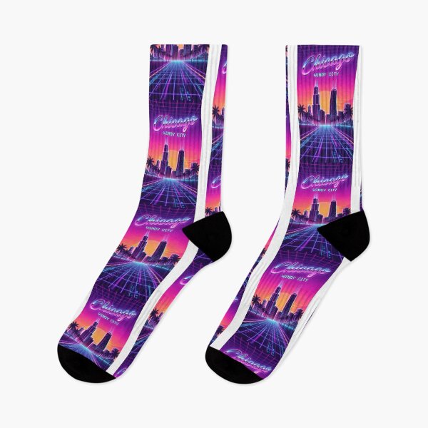 Item preview, Chicago Skyline Retrowave - 80s Neon Synthwave Aesthetic designed and sold by Digital Dreams Arts.