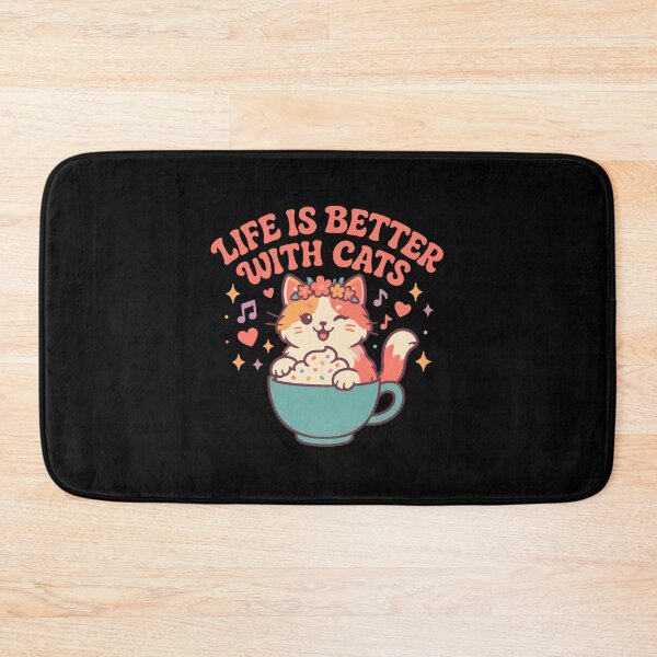 Item preview, Life Is Better With Cats Cute Tea Cup Cat Shirt designed and sold by WhiskerlyGfx.