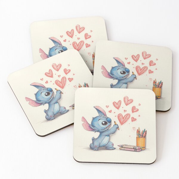 Item preview, Stitch Crayon Drawings – Kawaii Heart Art designed and sold by Dream Magic Co.