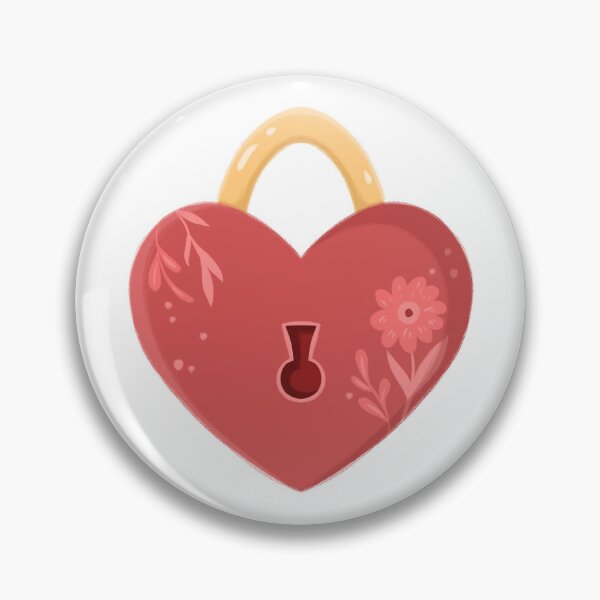 Item preview, Cute Valentine Heart Lock Illustration designed and sold by TinyBirdyDesigns.