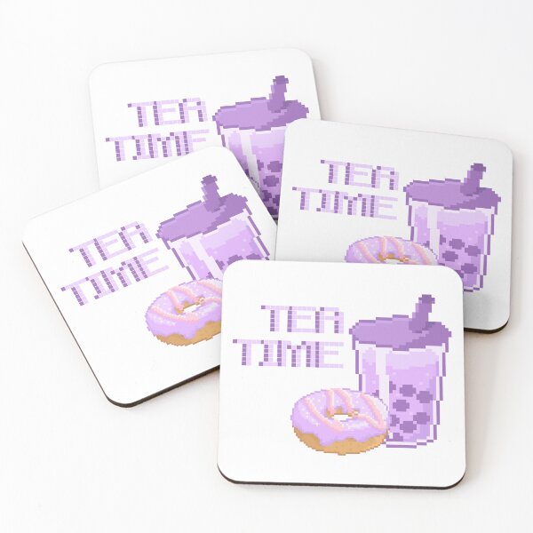 Item preview, Tea Time Pixel Art – Cute Bubble Tea & Donut Design designed and sold by lonelyflight.