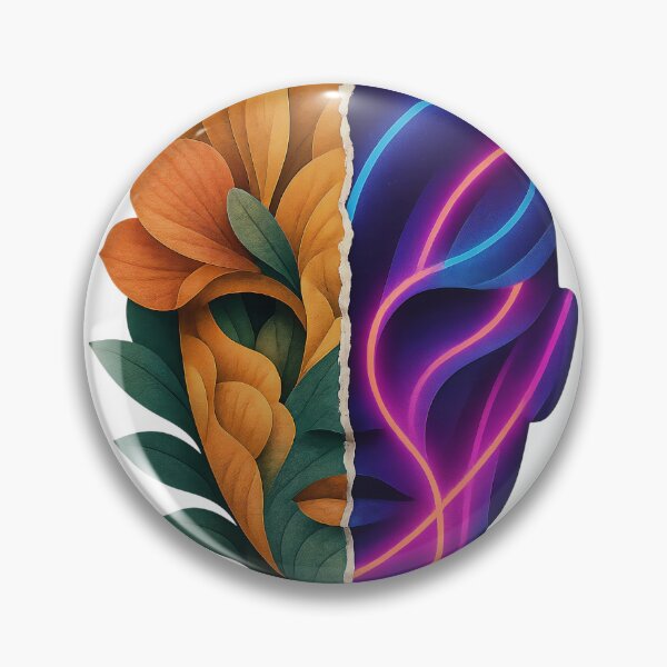 Item preview, Dual Nature & Neon Face – Split Botanical Portrait Art designed and sold by Creative88Art.