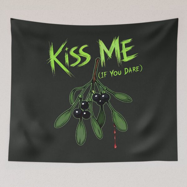 Item preview, Kiss Me If You Dare (Mistletoe),  Goth Christmas Horror Holiday designed and sold by DoceVaga.