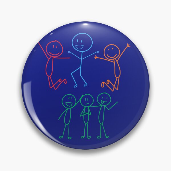 Item preview, Colorful Stick People - Simple Happy Friends Illustration. designed and sold by LunaPrintCo.